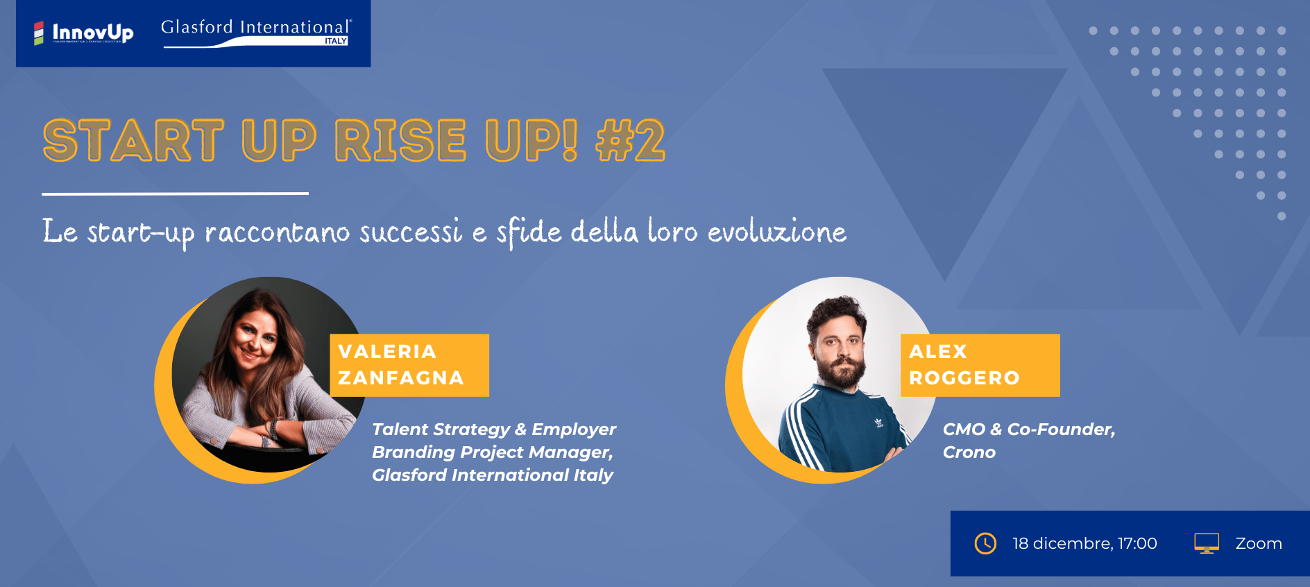 Alex Roggero ospite al secondo appuntamento di Start Up Rise Up!