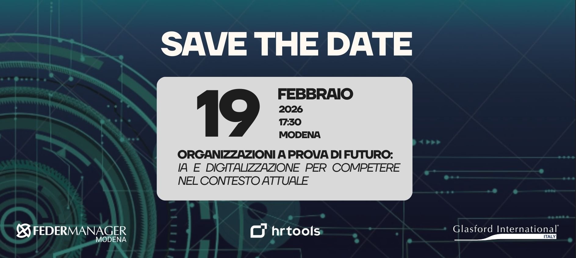 SAVE THE DATE: 19 Febbraio 2026, ore 17:30 — Modena